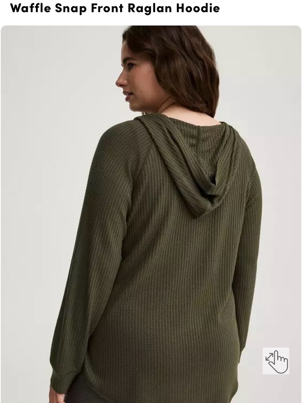 torrid NWT Black Waffle Knit Hooded Henley - Picture 9 of 9